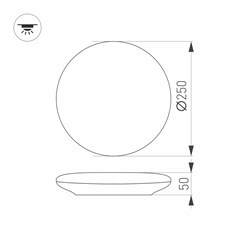 Светильник CL-FRISBEE-DIM-R250-12W Day4000-MIX (WH, 180 deg, 230V) (Arlight, IP54 Пластик, 3 года) 030110 - фото 116111