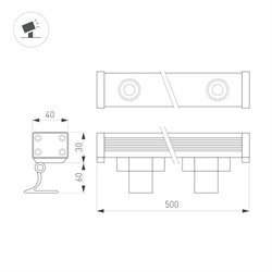 Линейный прожектор AR-LINE-500-9W Warm3000 (GR, 30 deg, 230V) (Arlight, IP65 Металл, 3 года) 037366(1) - фото 125092