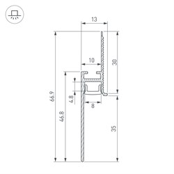 Профиль PLINTUS-FANTOM-BENT-H35-SIDE-2000 WHITE (Arlight, Алюминий) 043675 - фото 139431