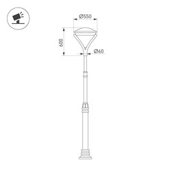 Светильник  OXOR-ORNE-Y-550x600-50W Day4000 (BK, 120 deg, 230V) IP65 (Arlight, -) 052462 - фото 174185