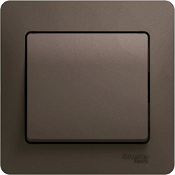 GLOSSA Выключатель одноклавишный схема 1 шоколад в сборе GSL000812 - фото 21988
