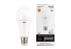 Лампа Gauss Elementary A67 25W 2000lm 3000K E27 LED 1/10/50 73215 - фото 24028