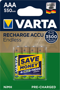 Аккумуляторы VARTA ENDLESS ENERGY AAA 550mAh бл. 4 4008496928293 - фото 26365