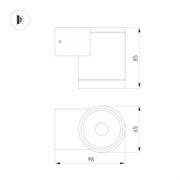 Светильник LGD-RAY-WALL-R65-9W Day4000 (GR, 23 deg, 230V) (Arlight, IP65 Металл, 3 года) 044852