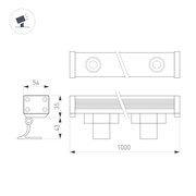 Линейный прожектор AR-LINE-1000-36W Day4000 (GR, 30 deg, 230V) (Arlight, IP65 Металл, 3 года) 024305(1)