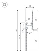 Профиль PLINTUS-FANTOM-BENT-H35-SIDE-2000 WHITE (Arlight, Алюминий) 043675
