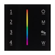 Панель Sens SMART-P30-RGBW Black (230V, 4 зоны, 2.4G) (Arlight, IP20 Пластик, 5 лет) 027104-1