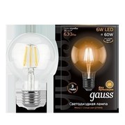 Лампа Gauss Filament G95 6W 630lm 2700К Е27 LED 1/20 105802106