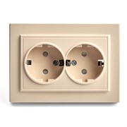 Розетка скрытой установки STEKKER PST16-9014-02  на 2 гнездо, с заземлением. Материал: ABS пластик/P 39240