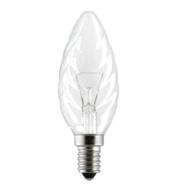 CLASSIC BW CL 40W 230V E27 (свеча витая прозрачная d=35 l=100) - лампа - фото 10310