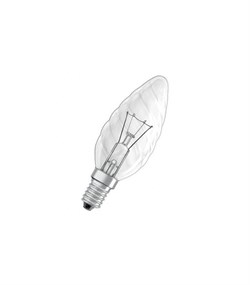 GE  25TC1/CL/E14 230V  (витая прозрачная свеча "хрусталь") - лампа - фото 10317