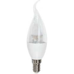 Свеча Ecola candle   LED Premium  6,0W 220V  E14 2700K прозрачная   на ветру с линзой (композит) 129x35 - фото 19003