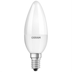 Лампочка светодиодная Е14 OSRAM LED Star, 600лм, 7Вт, 4000К (нейтральный белый свет), E14, Свеча, матовая - фото 19381