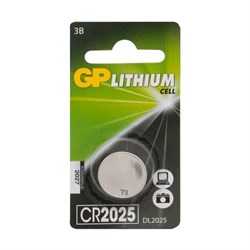 Батарейки литиевые GP Lithium GPCR2025-7CR1 CR2025 BL1 - фото 19648