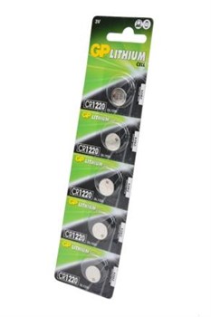 Батарейки литиевые GP Lithium CR1220-C5 CR1220 BL5 - фото 19654