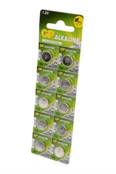 Батарейки алкалиновые GP Alkaline cell 186-C10 AG12 BL10 - фото 19678