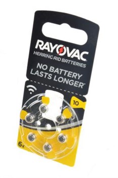 Батарейки для слуховых аппаратов RAYOVAC ACOUSTIC SPECIAL Type 10 BL6 - (блистер 6шт) 5000252003212 - фото 19691