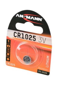 Батарейки литиевые ANSMANN 1516-0005 CR1025 BL1 - фото 19952