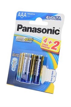 Батарейки Panasonic EVOLTA LR03EGE/6BP 4+2F LR03 4+2шт BL6 - фото 20050
