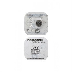 Батарейки серебряно-цинковые RENATA SR626SW 377, в упак 10 шт - фото 20167