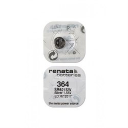 Батарейки серебряно-цинковые RENATA SR621SW 364, в упак 10 шт - фото 20170