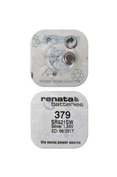 Батарейки серебряно-цинковые RENATA SR521SW 379, в упак 10 шт - фото 20174