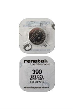 Батарейки серебряно-цинковые RENATA SR1130S 390, в упак 10 шт - фото 20190