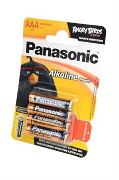 Батарейки Panasonic Alkaline Power LR03APB/4BP RU LR03 ANGRY BIRDS BL4 - фото 20518