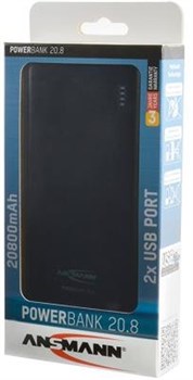 Внешний аккумулятор ANSMANN 1700-0068 Powerbank 20800мАч в комплекте с шнуром USB-microUSB BL1 - фото 22770
