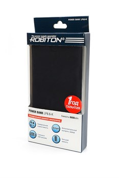 Внешний аккумулятор ROBITON POWER BANK LP8.6-K Soft Touch черный BL1 - фото 22780