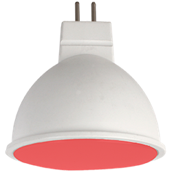 Ecola MR16   LED color  7,0W  220V GU5.3 Red Красный матовое стекло (композит) 47x50 - фото 23438