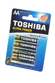 Батарейки TOSHIBA ALPHA POWER LR6GCH BP-4 SS LR6 BL4 - фото 23465