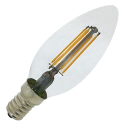 Лампочка свеча филамент OSRAM FIL LSCL B75 6W/827 230V CL E14  850 lm, светодиодная  - фото 26163