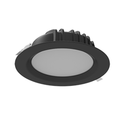 Светильник светодиодный "ВАРТОН" Downlight круглый встраиваемый 230*81 мм 40W 3000K IP54 RAL9005 черный матовый - фото 26816