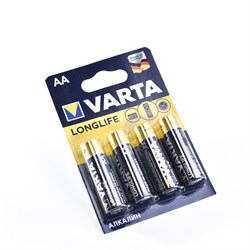 Батарейки VARTA LONGLIFE LR6 AA BL4,  4 шт, пальчиковые - фото 28474