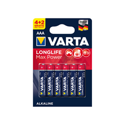 Батарейки VARTA LONGLIFE MAX POWER 4703 LR03 4+2шт BL6 (блистер 6шт) - фото 28610