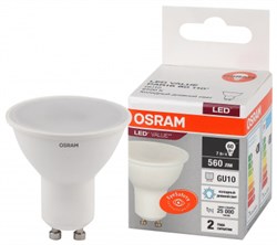 Лампа светодиодная OSRAM LED Value PAR16, 560лм, 7Вт, 6500К (холодный белый свет), Цоколь GU10, колба PAR16, софит - фото 33676
