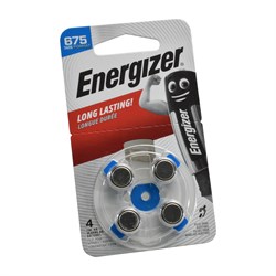 Батарейки для слуховых аппаратов ENERGIZER Zinc Air PR44 / 675 / ZA675 BL4, 4 шт - фото 37604