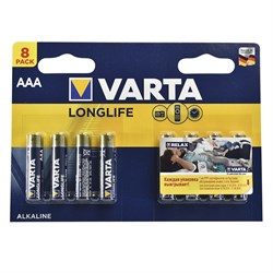 Батарейки VARTA LONGLIFE 4103 LR03 BL8 - фото 37650
