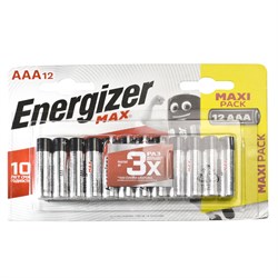 Батарейки ENERGIZER MAX ААА / LR03, мизинчиковые, 12 шт - фото 37782