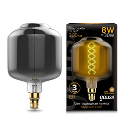 Лампа Gauss Filament DL180 8W 300lm 2400К Е27 gray flexible LED 1/6 - фото 38039