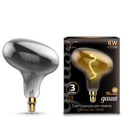 Лампа Gauss Filament FD180 6W 240lm 2400К Е27 gray flexible LED 1/6 - фото 38046