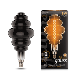 Лампа Gauss Filament Honeycomb 8W 380lm 2700К Е27 gray flexible LED 1/6 - фото 38049