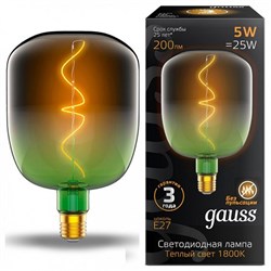 Лампа Gauss Filament V140 5W 200lm 1800К Е27 green-clear flexible LED 1/6 - фото 38164