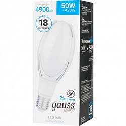 Лампа Gauss Basic BT110 AC180-240V 50W 4900lm 6500K E40 LED 1/20 - фото 38775