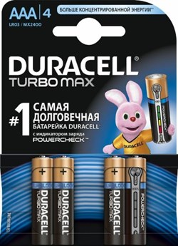 Батарейки DURACELL TURBO MAX LR03 BL4 - фото 38850