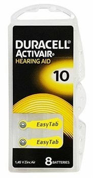 Батарейки для слуховых аппаратов DURACELL HEARING AID 10 в пласт. боксе 6 шт - фото 38856