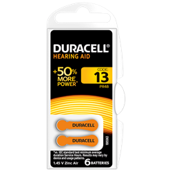 Батарейки для слуховых аппаратов DURACELL HEARING AID 13 в пласт. боксе 6 шт - фото 38858