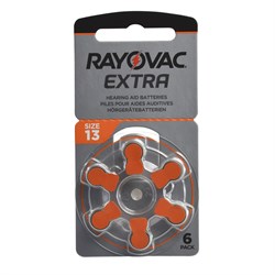 Батарейки для слуховых аппаратов Rayovac Extra ZA13 BL6 Zinc Air 1.45V (блистер 6шт) - фото 40591