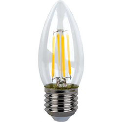 Свеча Ecola candle   LED Premium  6,0W  220V E27 2700K 360° filament прозр. нитевидная   (Ra 80, 100 Lm/W, КП=0) 96х37 - фото 41008
